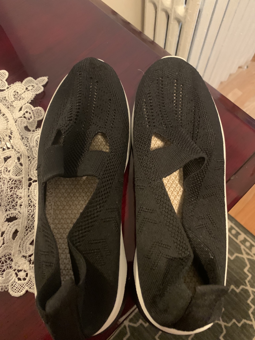 Women's Black Knit Slip-on Sneakers - photo 2