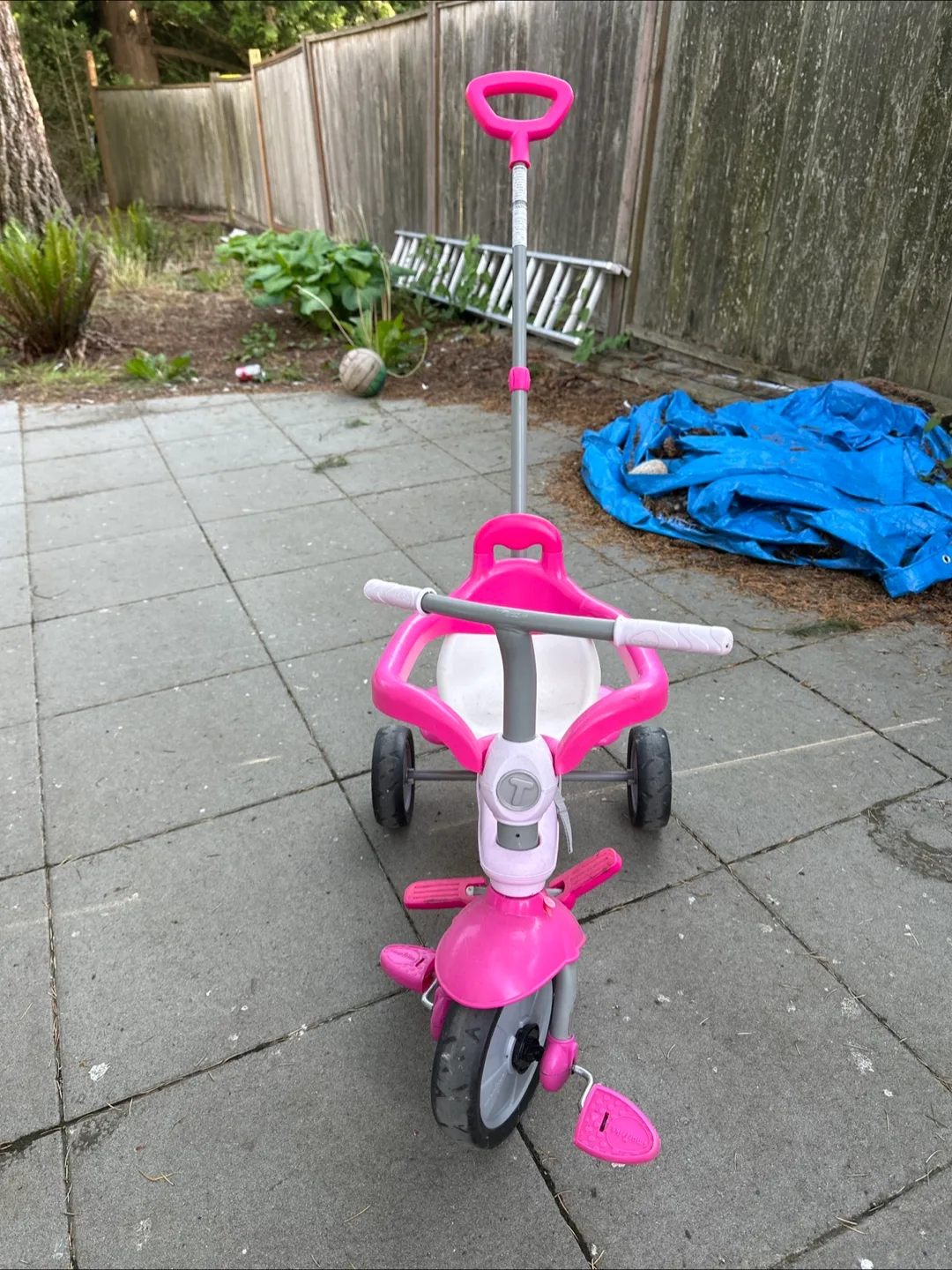 Pink Children's Tricycle with Push Handle thumbnail