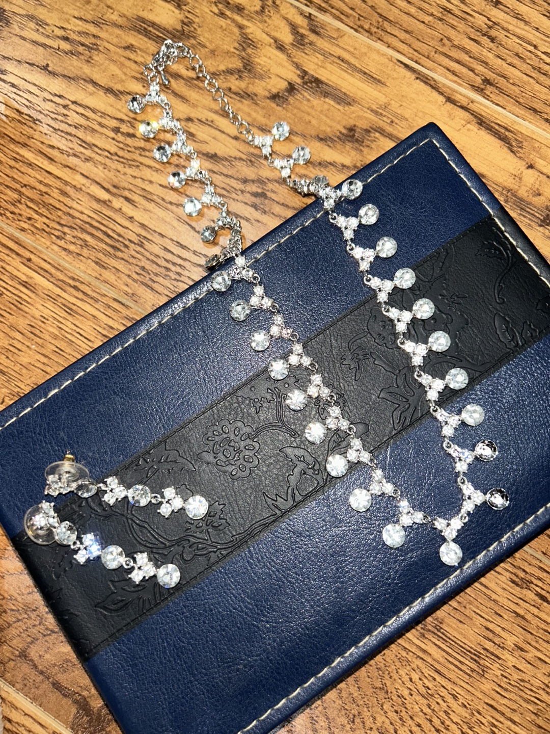 Rhinestone Necklace and Earrings Set - photo 2