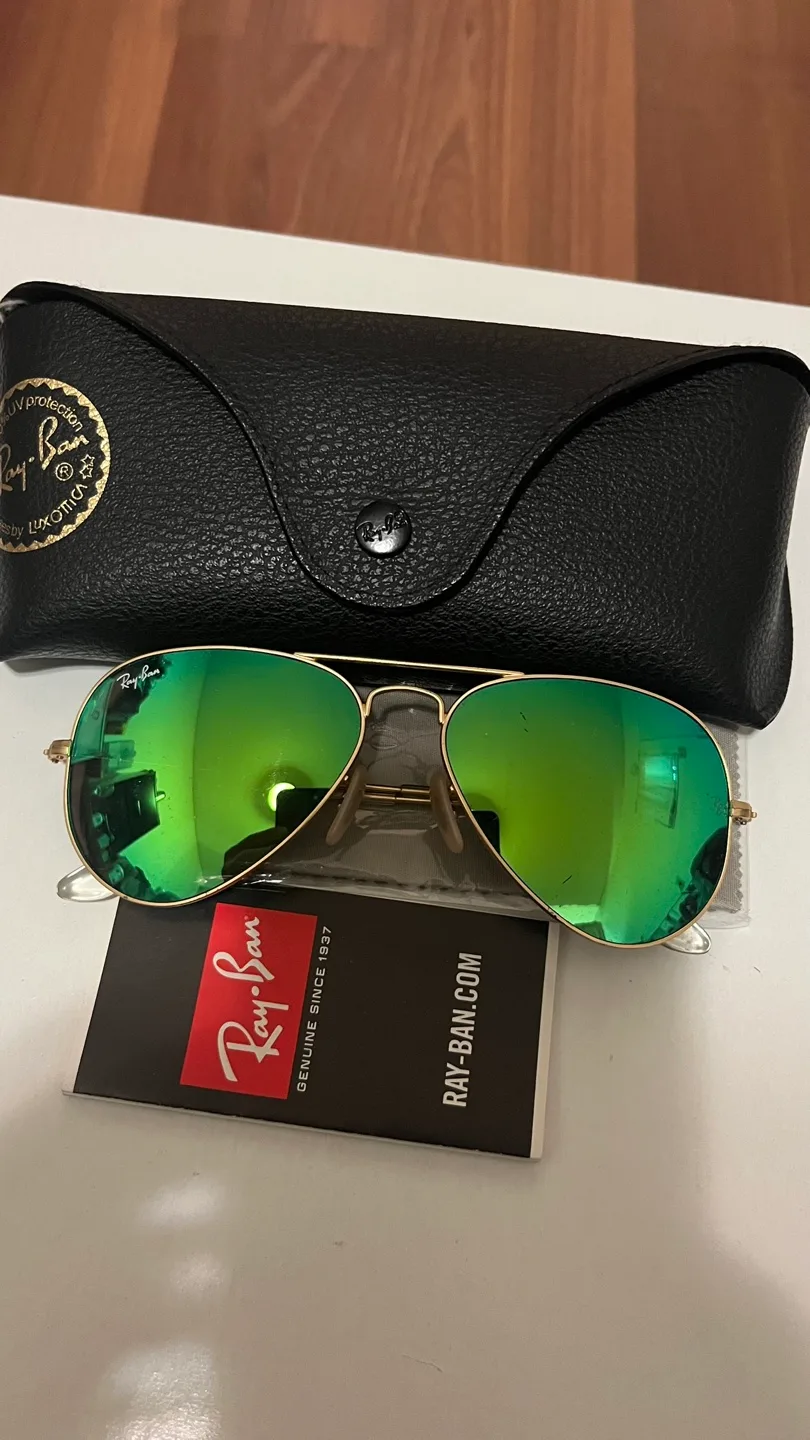 Ray-Ban Aviator Sunglasses - Green Mirror Lenses thumbnail