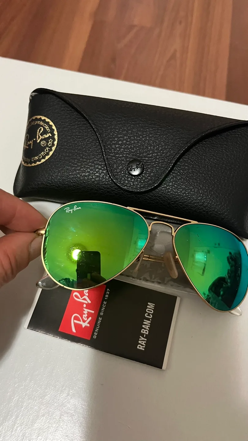 Ray-Ban Aviator Sunglasses - Green Mirror Lenses image indicator(2)