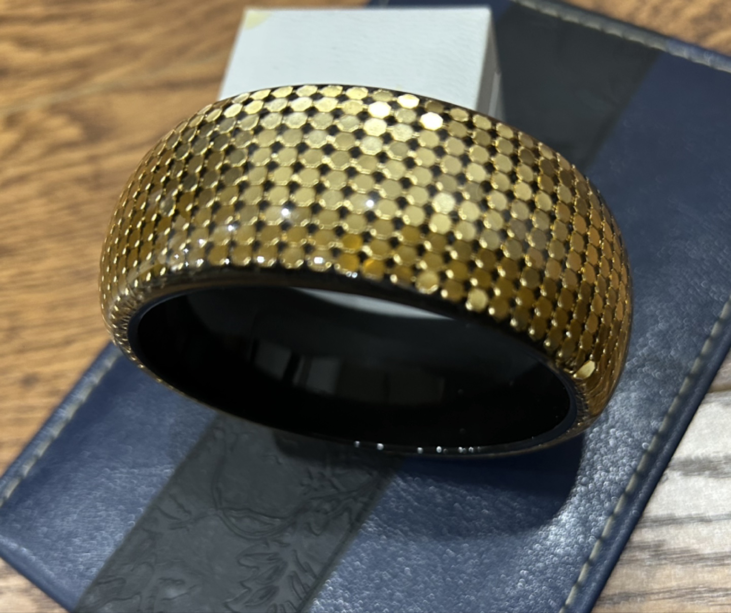 Gold-tone Metal Mesh Bangle Bracelet
