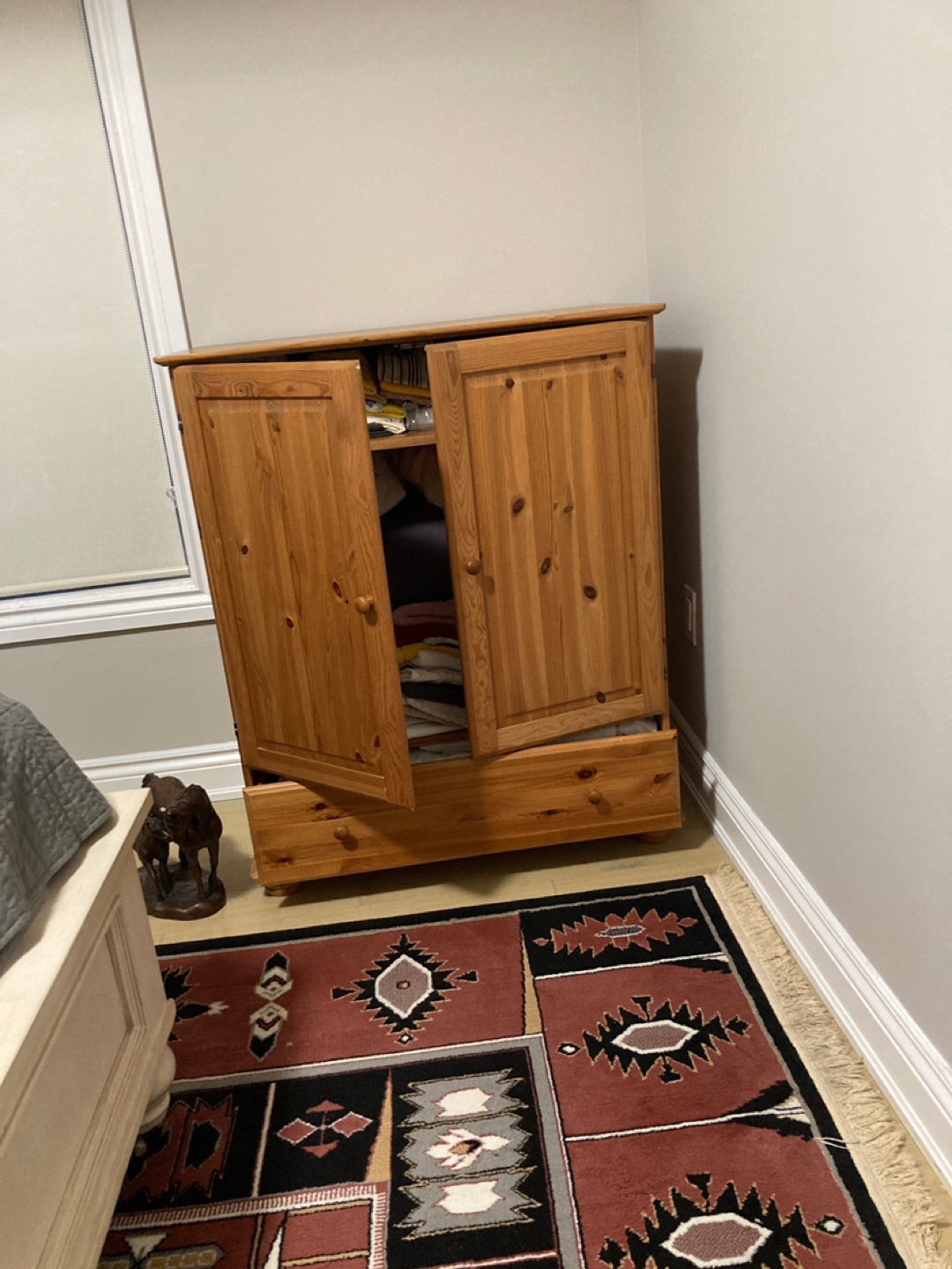 Solid Pine Wood Armoire - photo 2