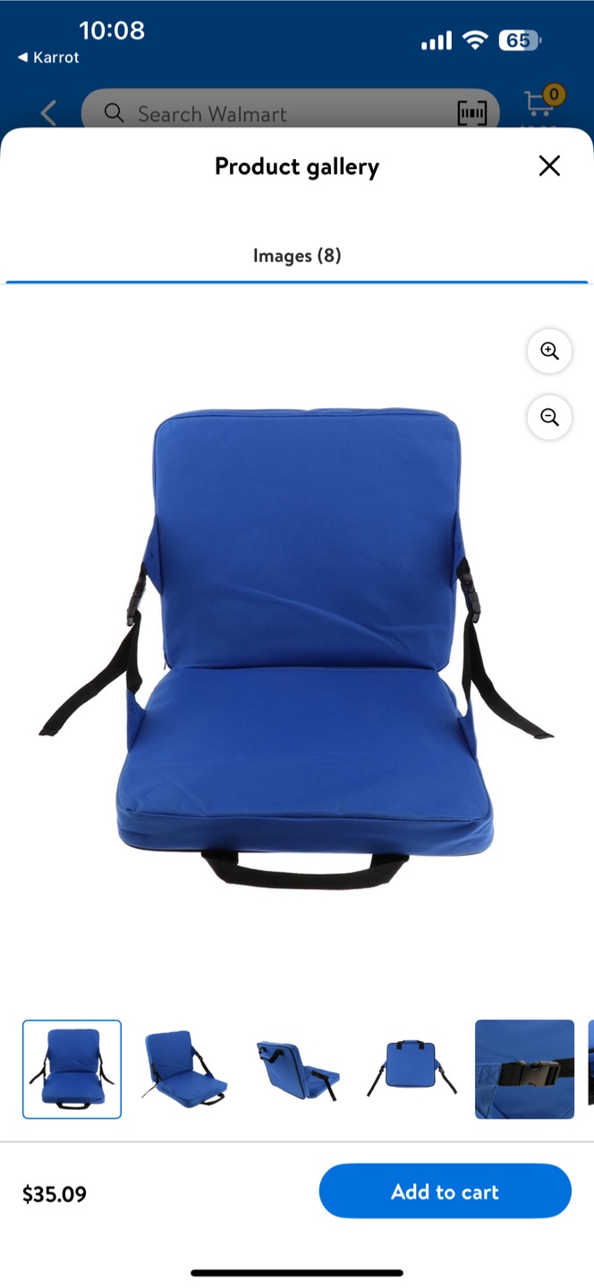 Folding Stadium Seat Cushion with Backrest