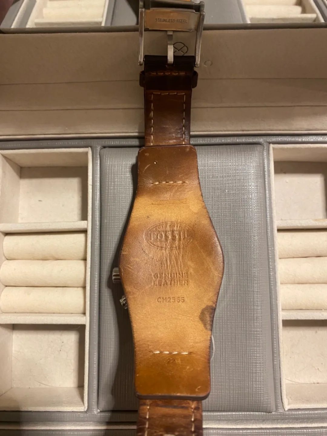 Fossil Men's Chronograph Watch Brown Leather Band image indicator(7)