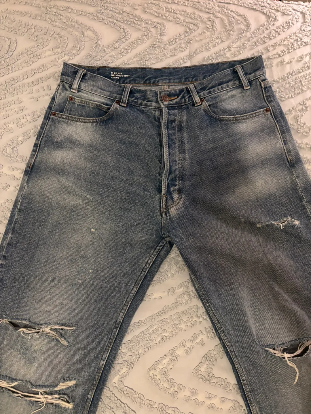 Celine Homme Wesley Straight-Leg Distressed Jeans image indicator(2)