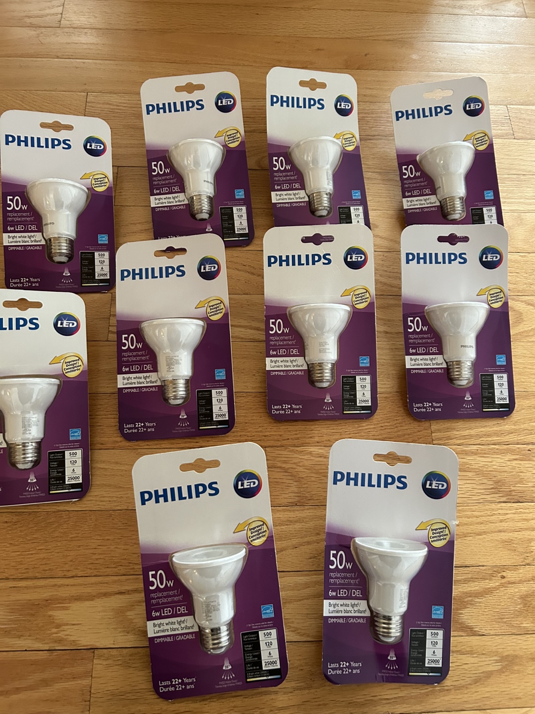 10x Philips 50w LED Bulbs - Bright White - Dimmable - photo 2