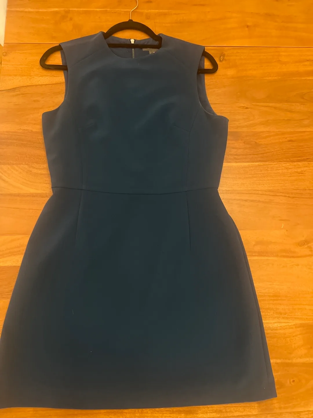 French Connection size 8 - dark teal A-line mini dress image indicator(4)