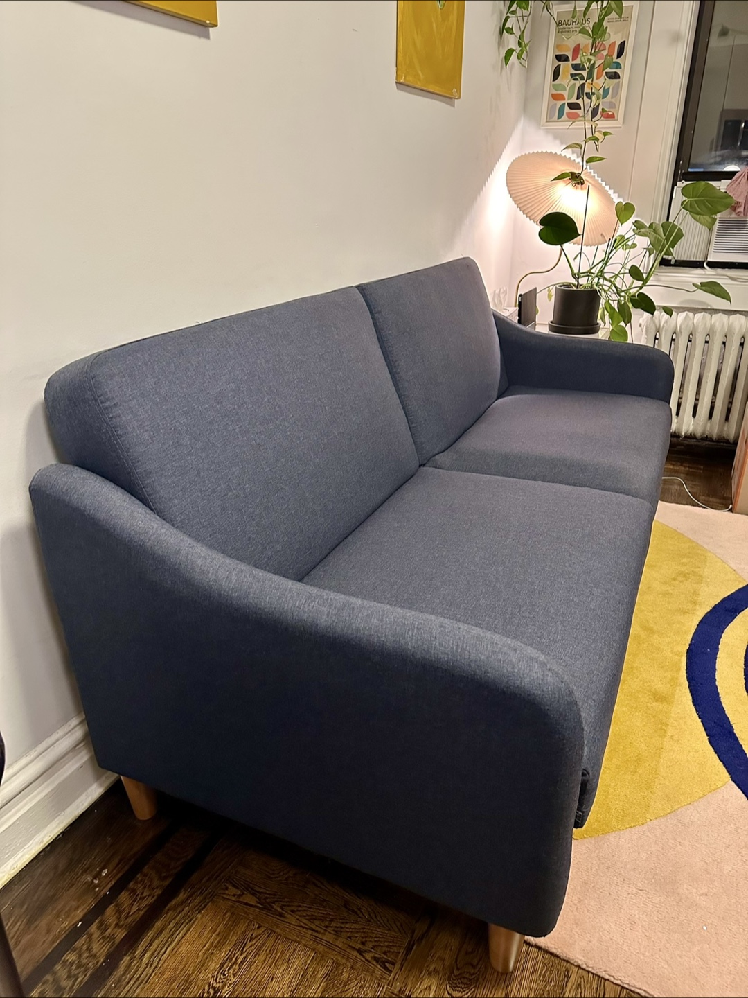 77” Navy Blue Convertible Sofa Bed - photo 3