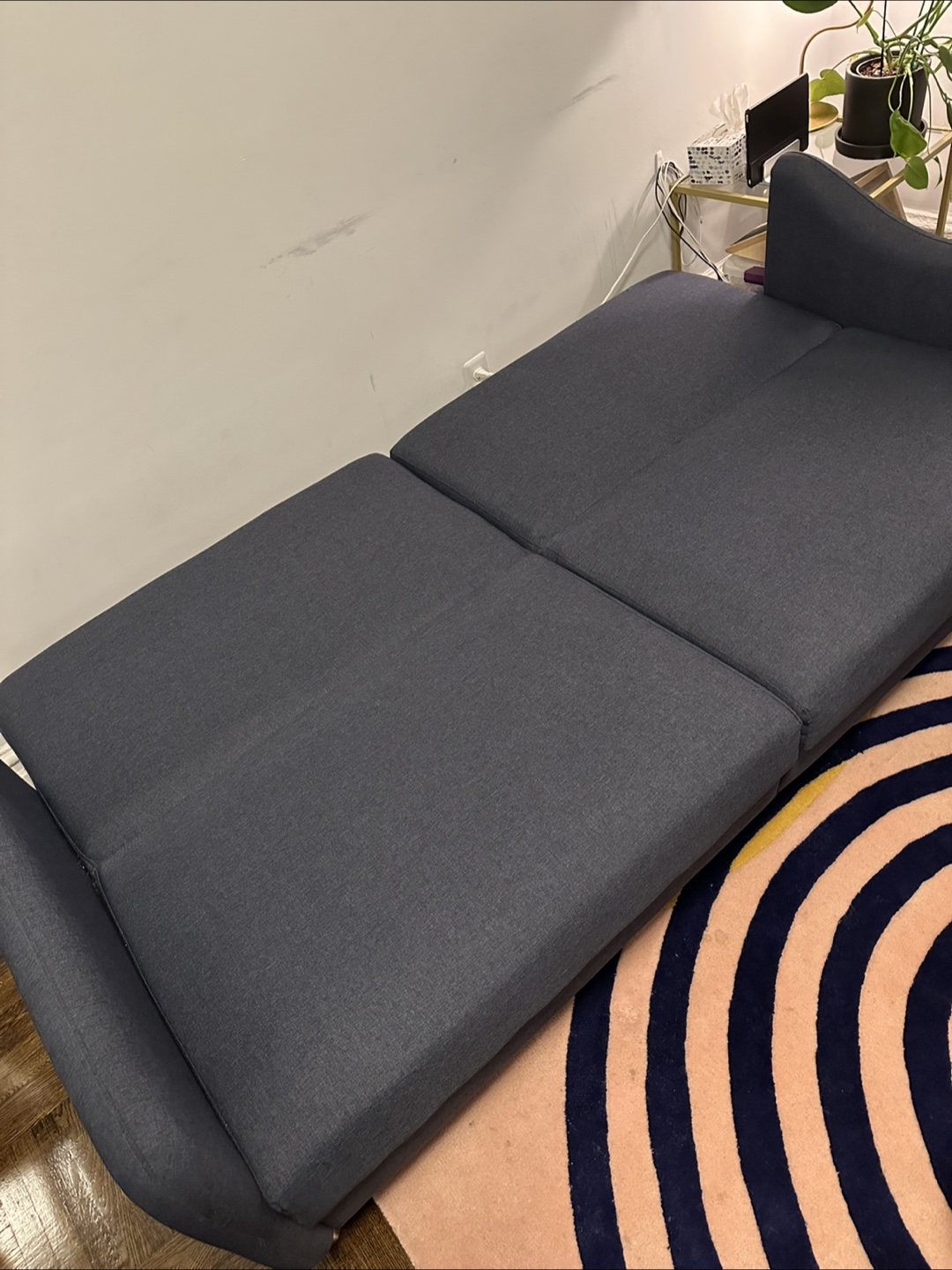 77” Navy Blue Convertible Sofa Bed - photo 5