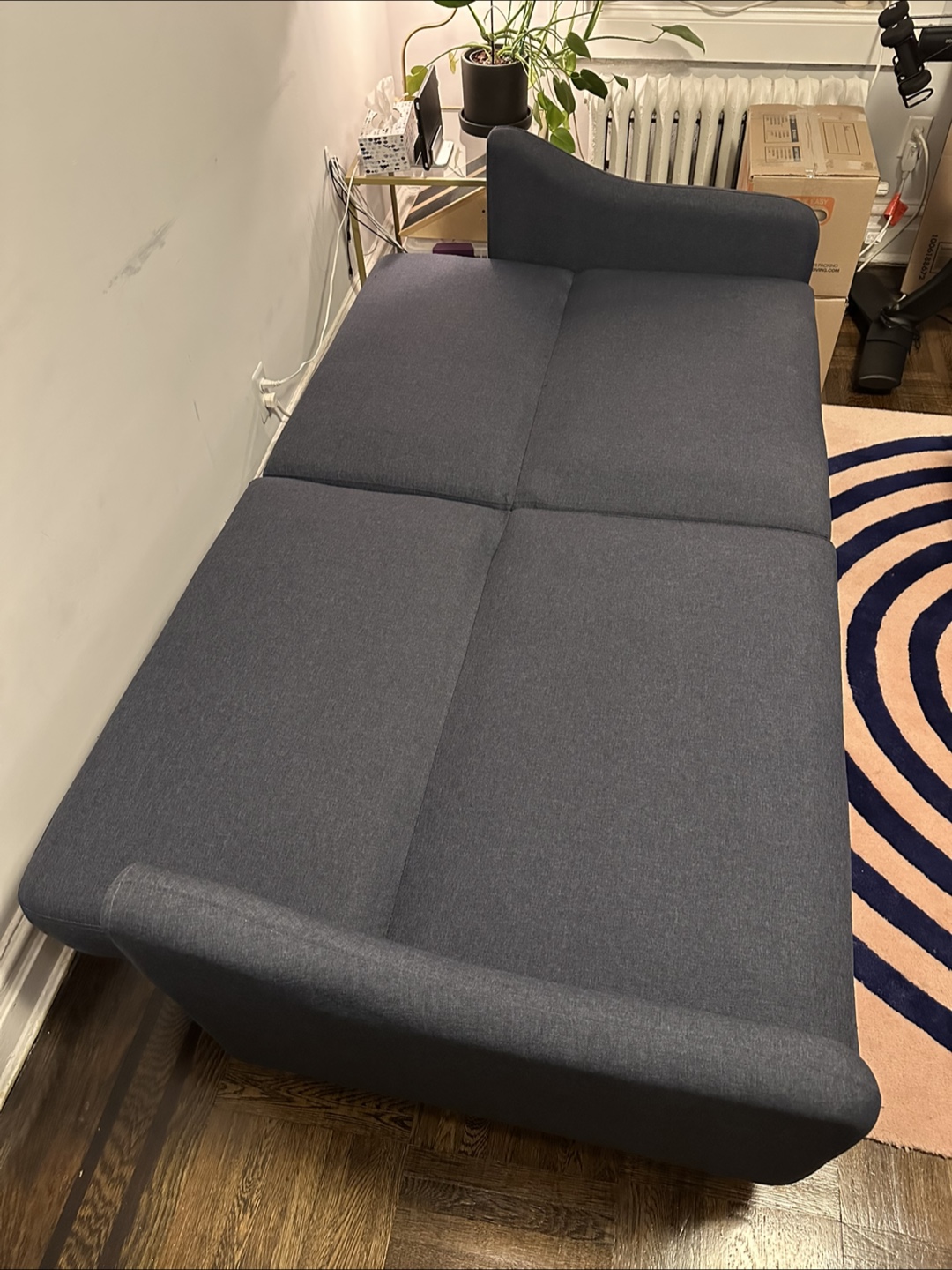 77” Navy Blue Convertible Sofa Bed - photo 4