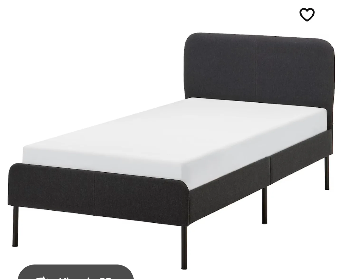 Single Bed Frame with Headboard - Dark Grey Fabric thumbnail