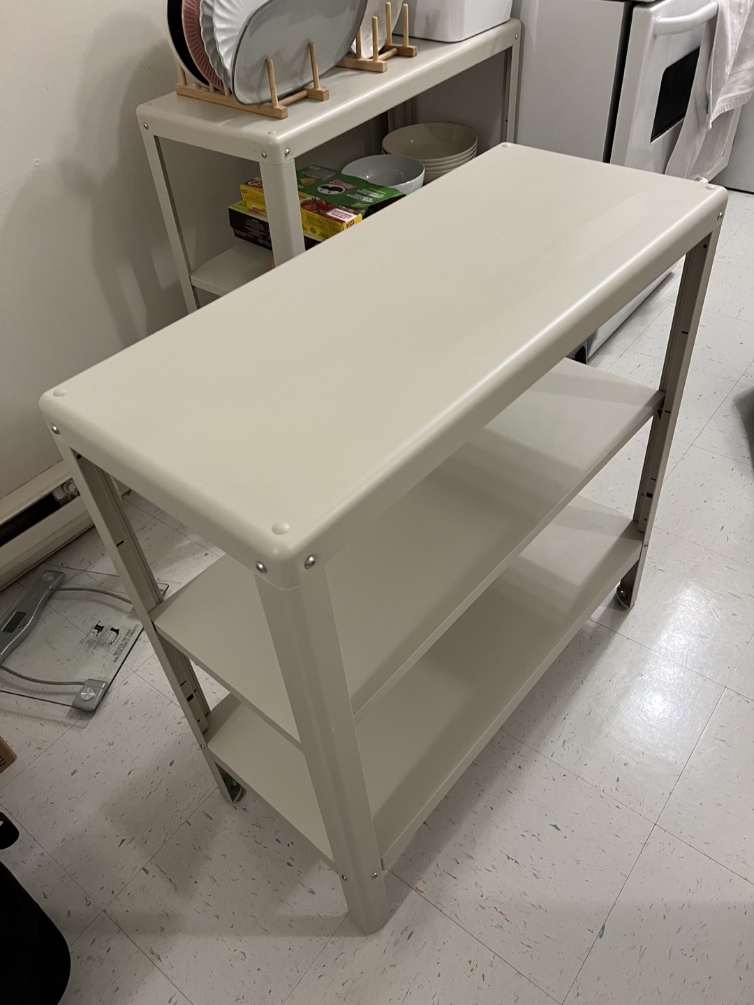 IKEA KOLBJÖRN Beige Metal Shelving Unit