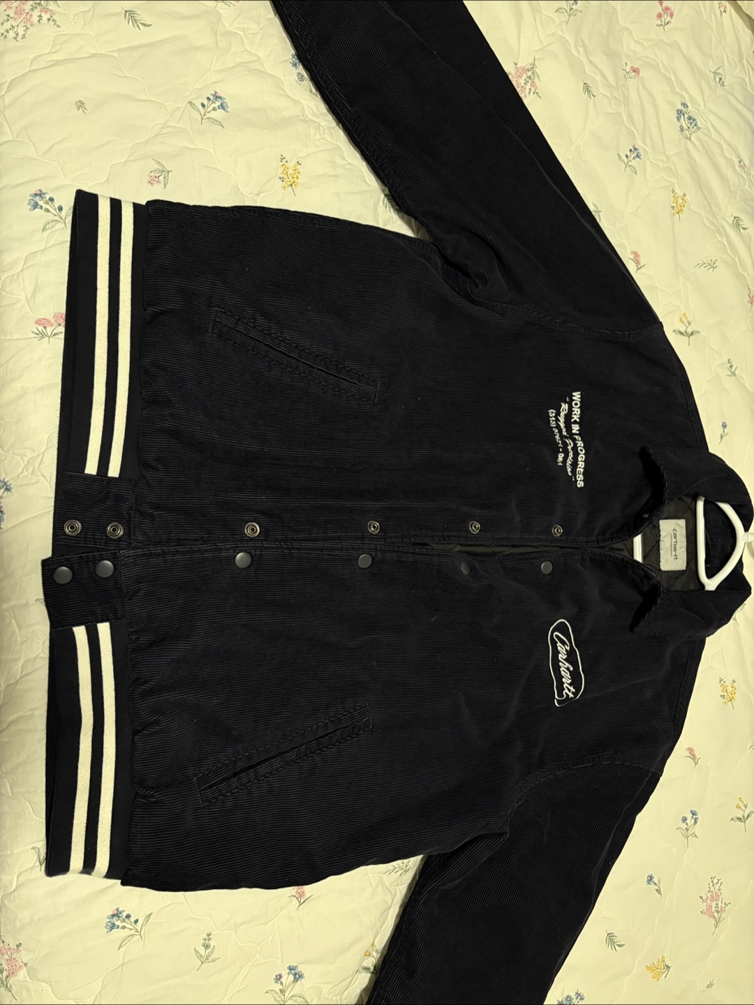 Carhatt WIP rugged letterman jacket large | Karrot
