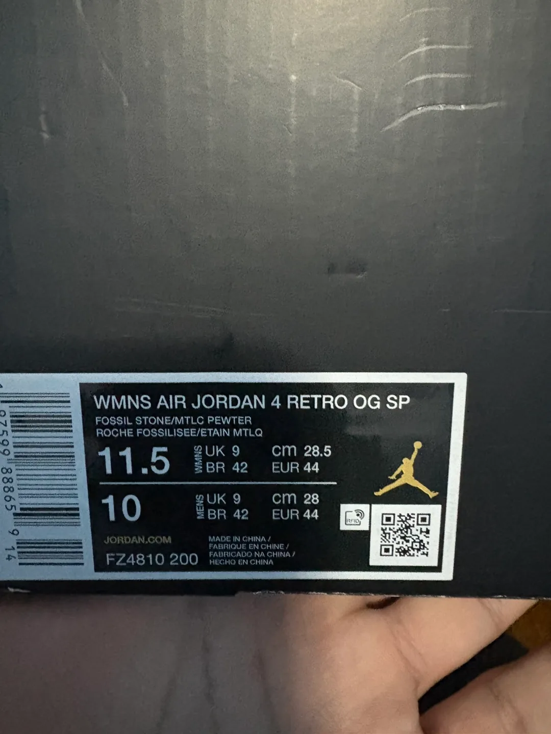 WMNS Air Jordan 4 Retro OG SP 'Fossil Rose' thumbnail