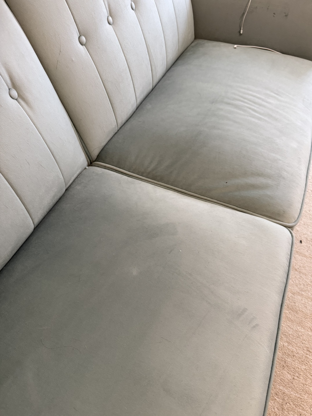 Light Green Velvet Futon Sofa - photo 2