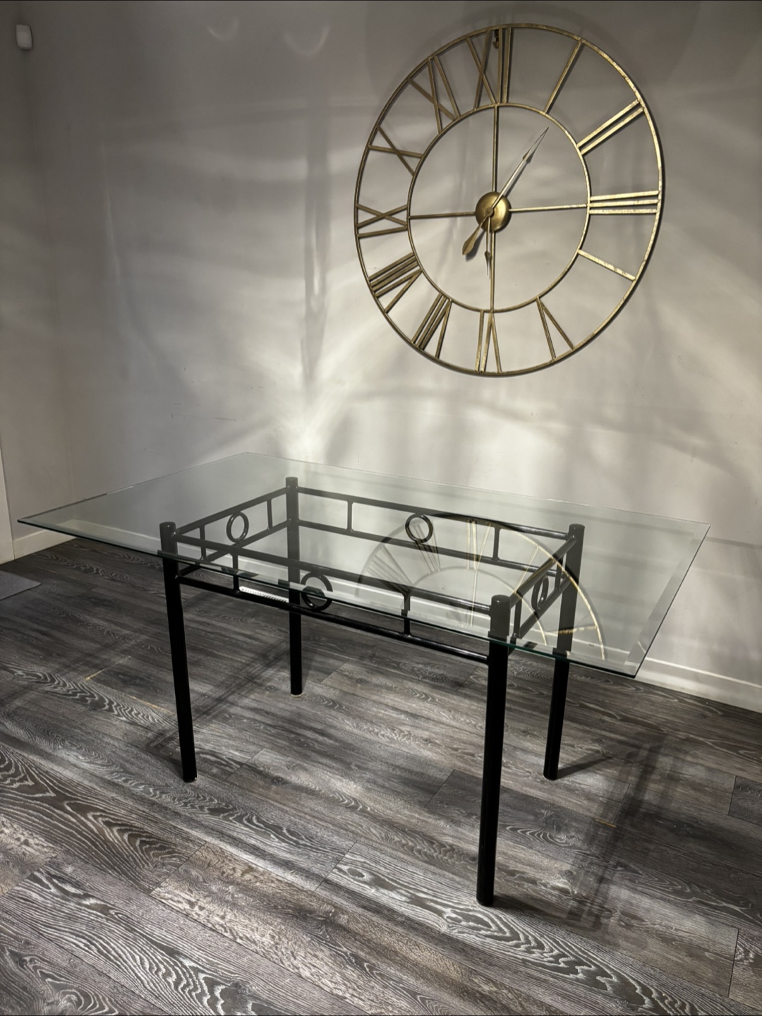 Glass Dining Table with Black Metal Base // Free Delivery - photo 2