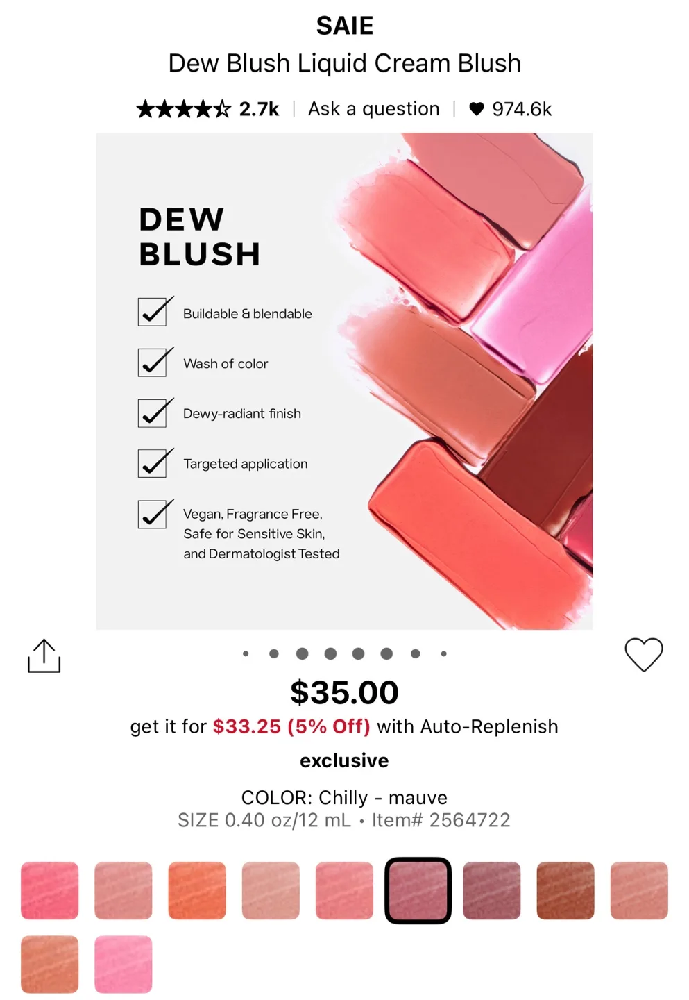 (Trial Size) SAIE Dew Blush Liquid Cream Blush 🏒 image indicator(3)