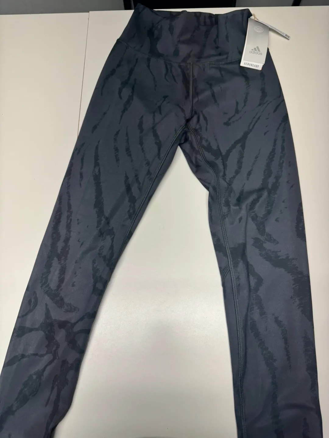 Adidas High-Waisted 7/8 Leggings -  Grey Tiger Print thumbnail