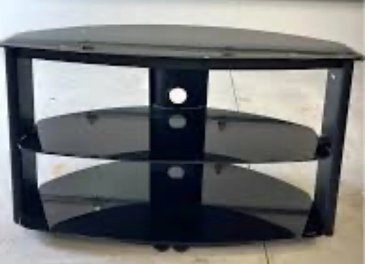 Black Glass TV Stand with Two Shelves thumbnail