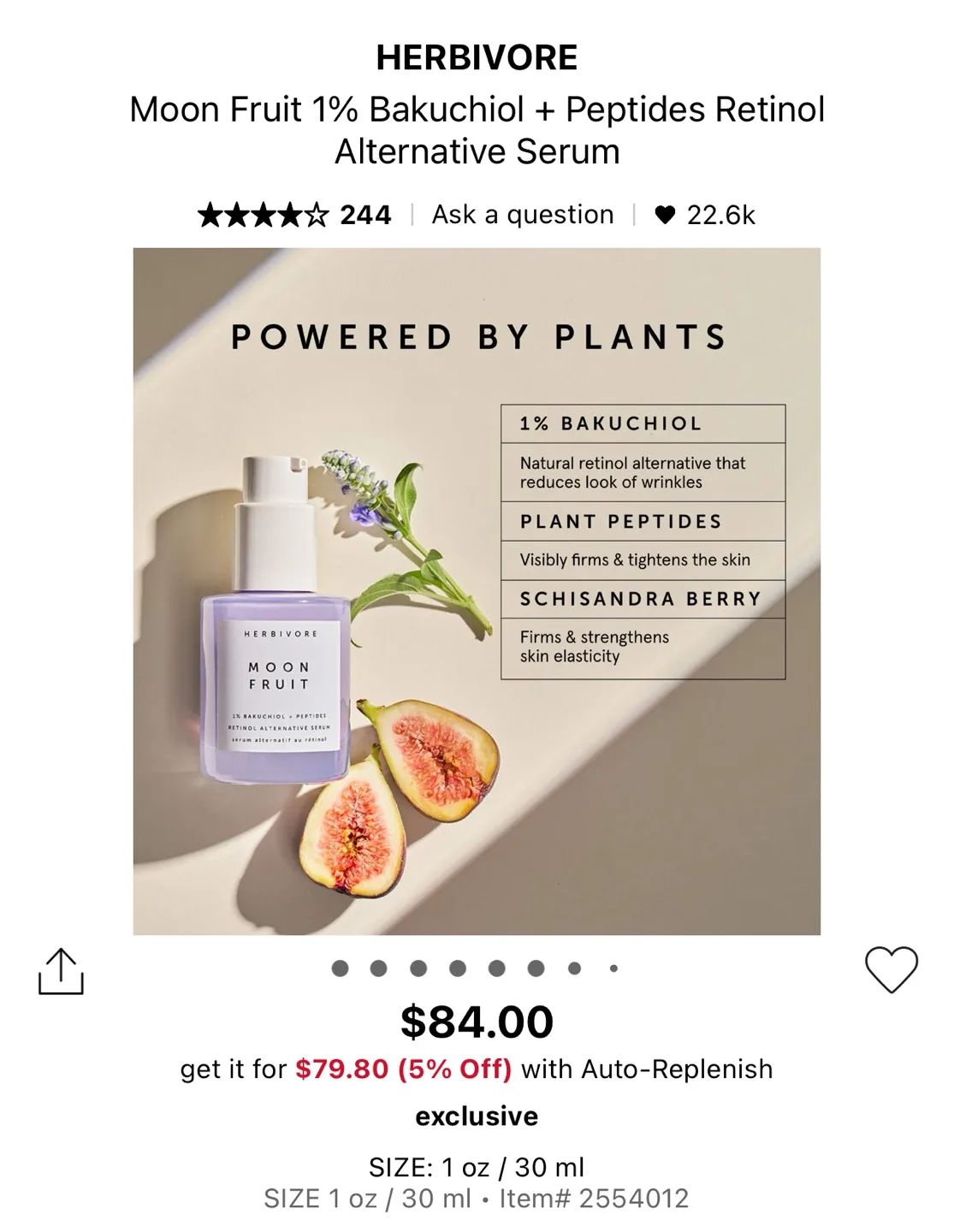 (Trial Size) HERBIVORE Moon Fruit Peptides Retinol Serum image indicator(2)