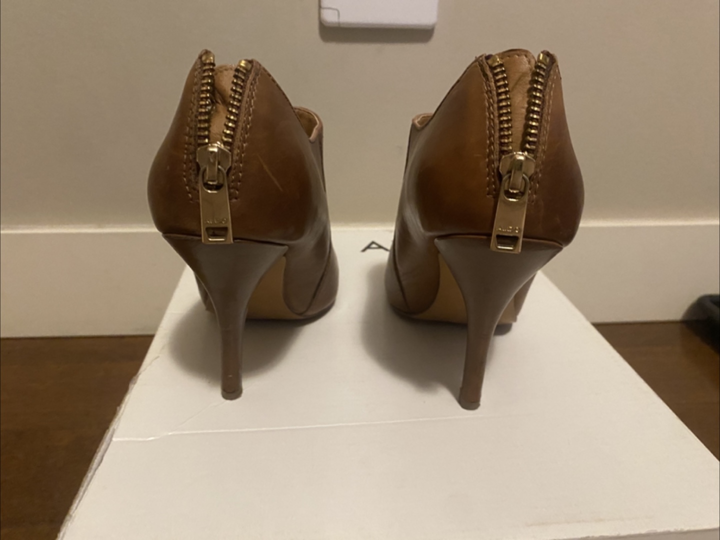 6W Brown Leather Ankle Boots with Zip - photo 3