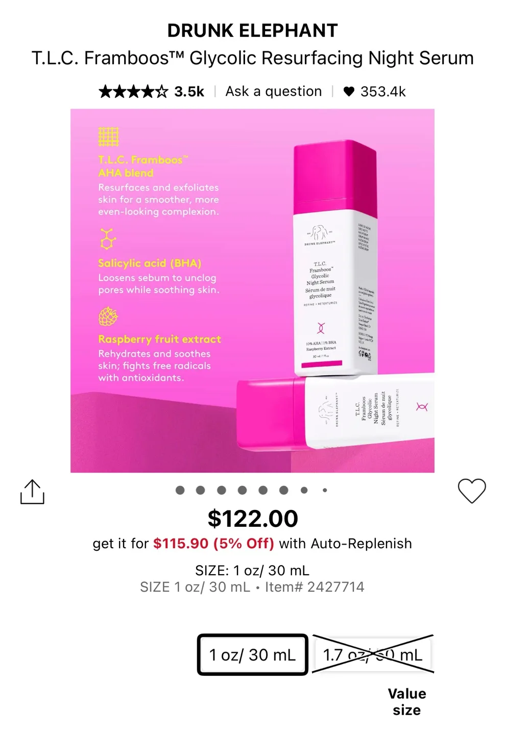 (Trial Size) DRUNK ELEPHANT Glycolic Resurfacing Night Serum image indicator(2)