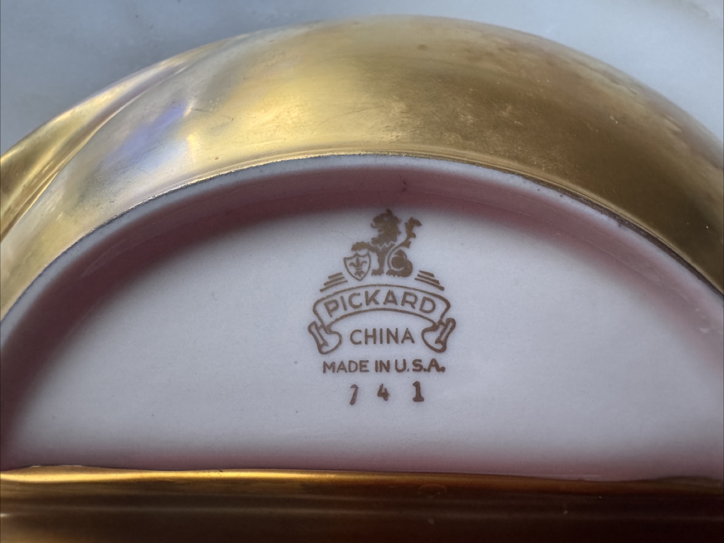 Vintage Pickard Divided Dish 22K Gold plated - photo 5