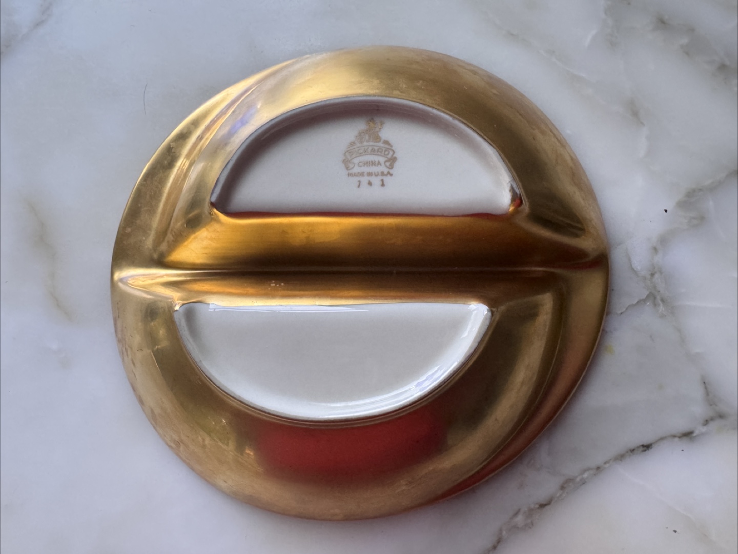 Vintage Pickard Divided Dish 22K Gold plated - photo 4