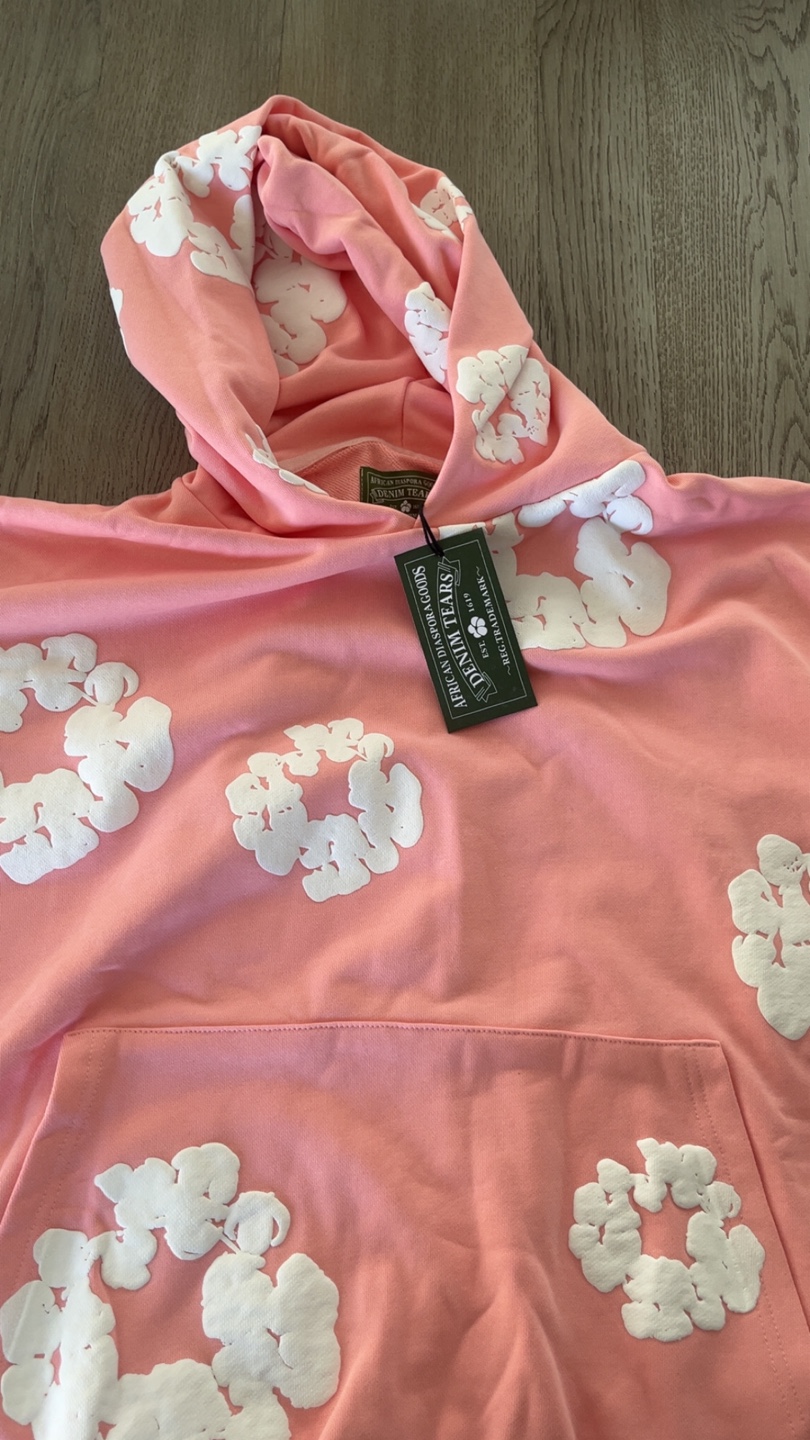 Denim Tears Pink Flower Hoodie