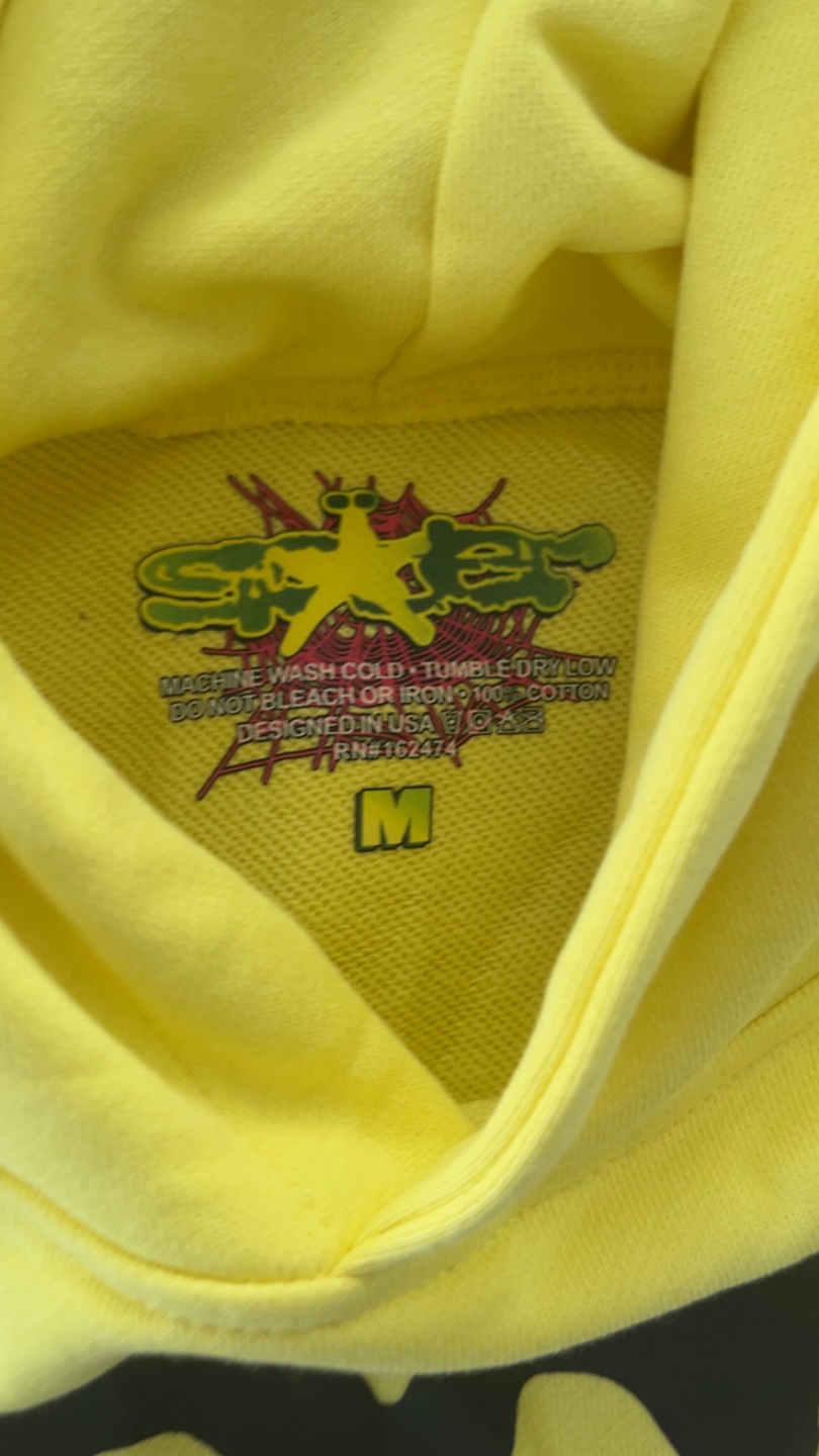 Yellow Sp5der Hoodie Size M - photo 3