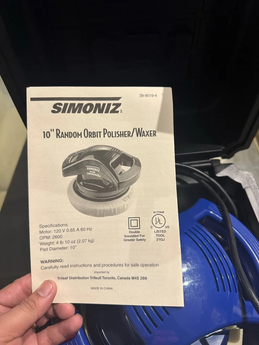 Simoniz 10" Random Orbit Polisher/Waxer with Case image indicator(2)