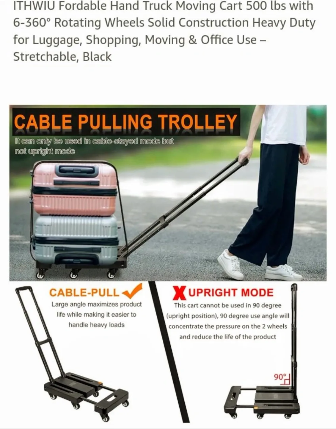 ITHWIU Foldable Hand Truck Moving Cart image indicator(3)