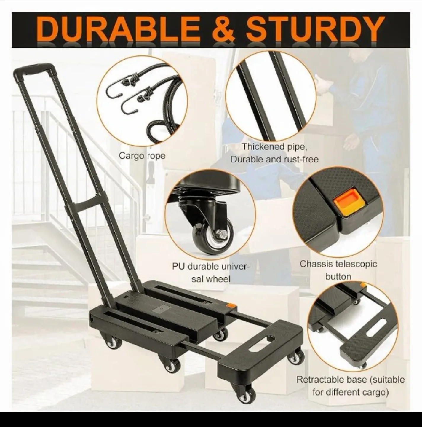 ITHWIU Foldable Hand Truck Moving Cart image indicator(2)