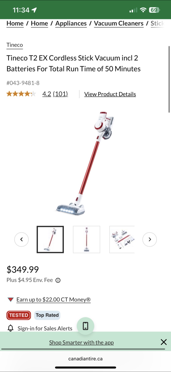 Tineco T2 EX Cordless Stick Vacuum - photo 2