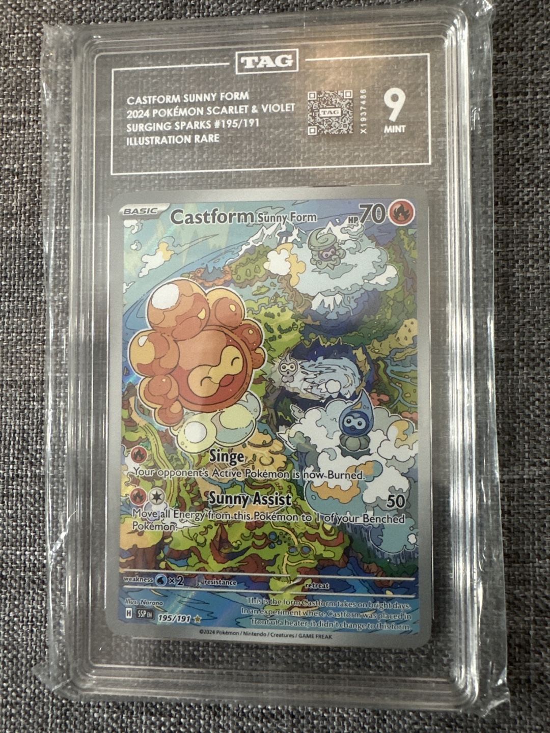 TAG 9 - Castform Sunny Form IR Pokemon Card