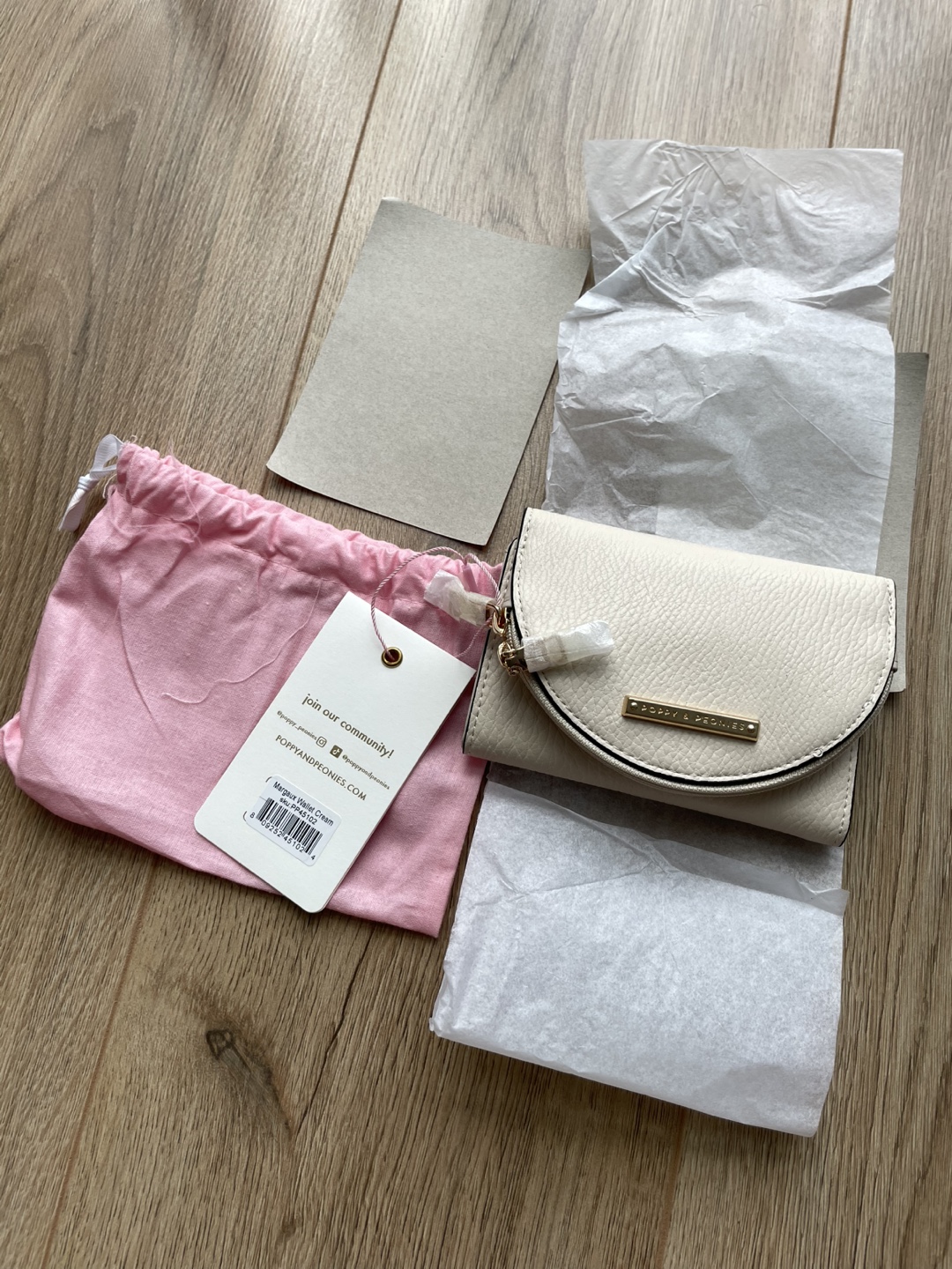 NEW Poppy & Peonies Margaux Wallet - Cream
