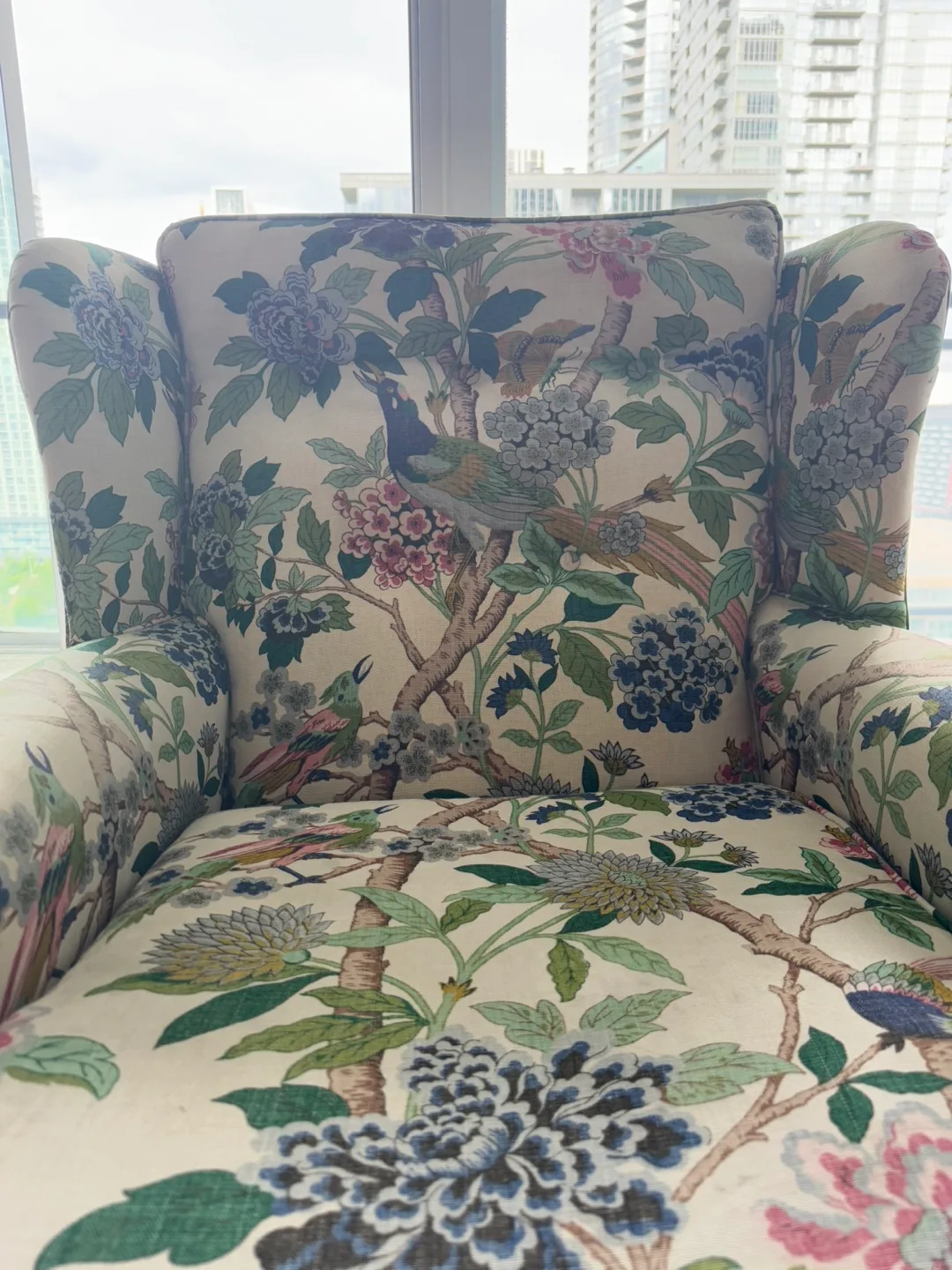 Wingback armchair with floral print image indicator(3)