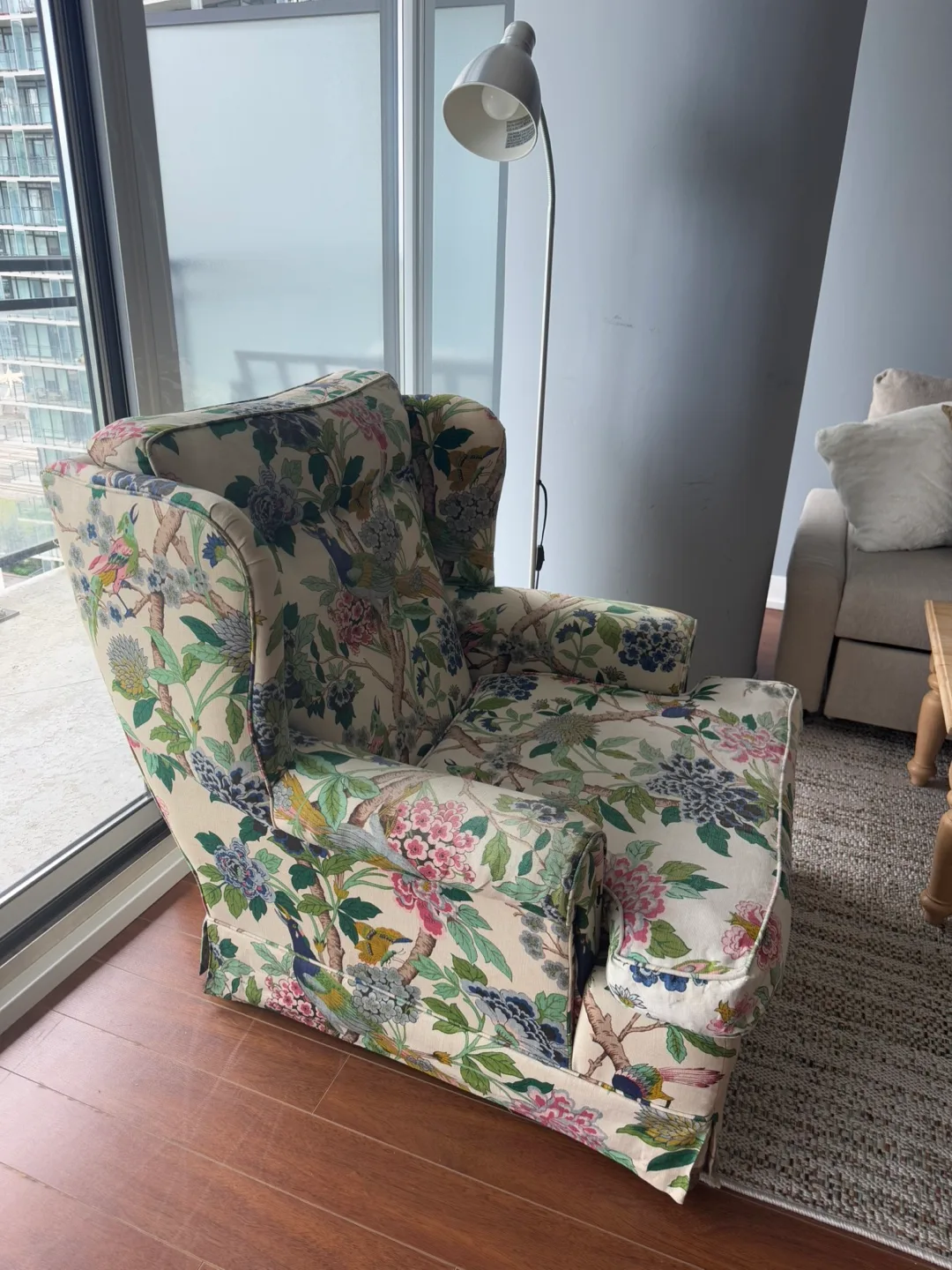 Wingback armchair with floral print image indicator(2)