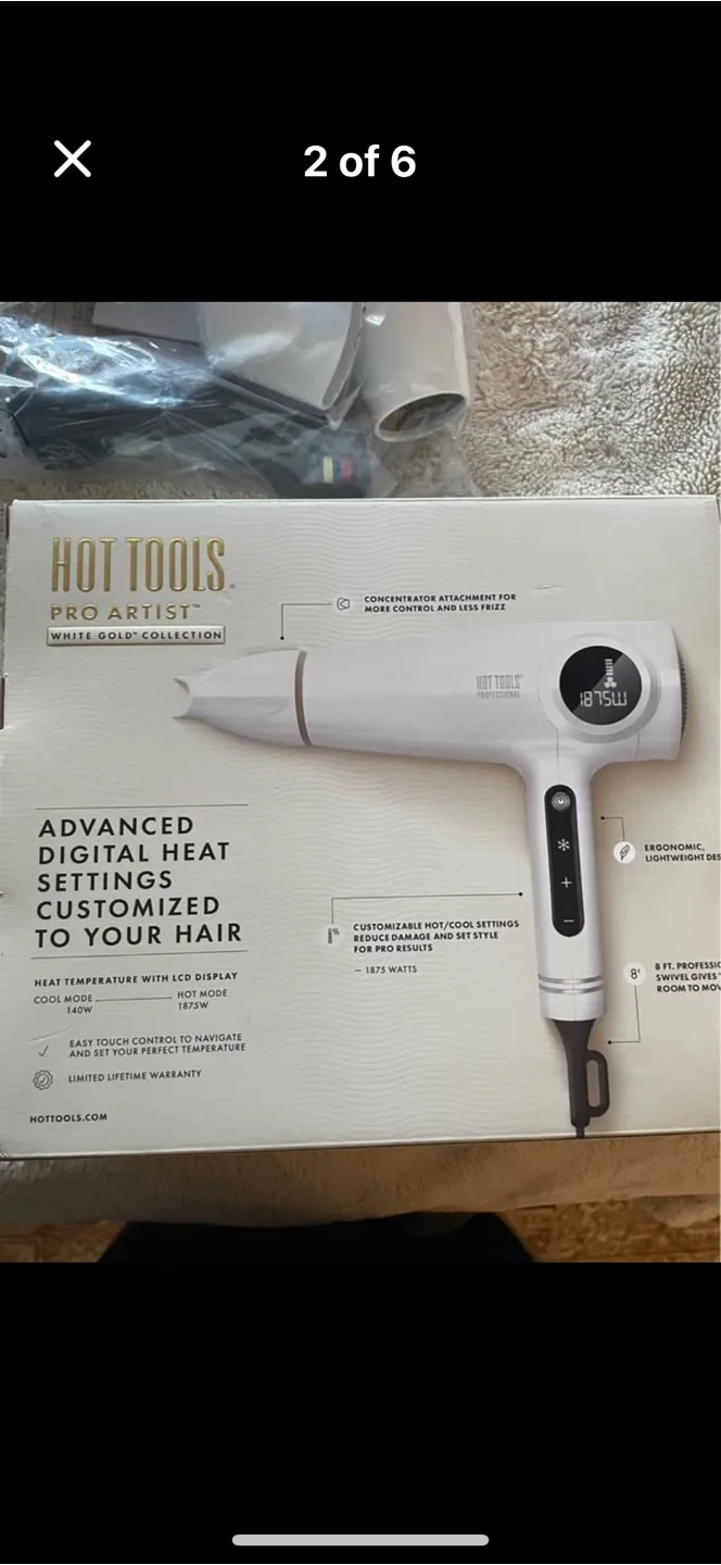 Hot Tools Pro Artist White Gold Collection Hair Dryer thumbnail
