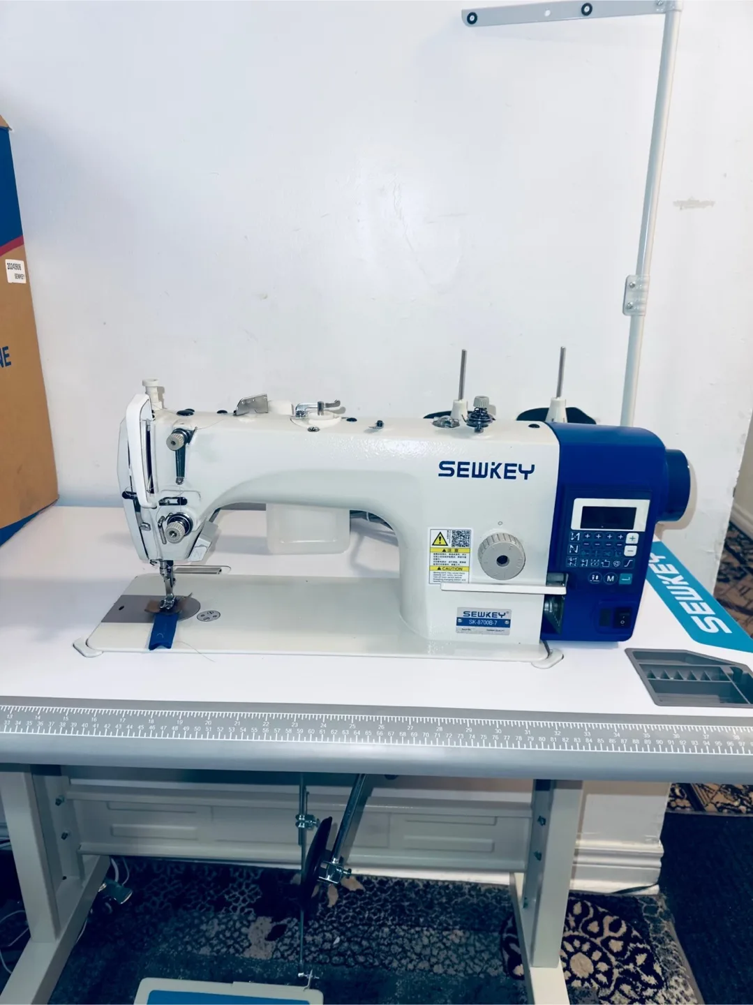 SEWKEY Industrial Sewing Machine with Table and Foot Pedal thumbnail
