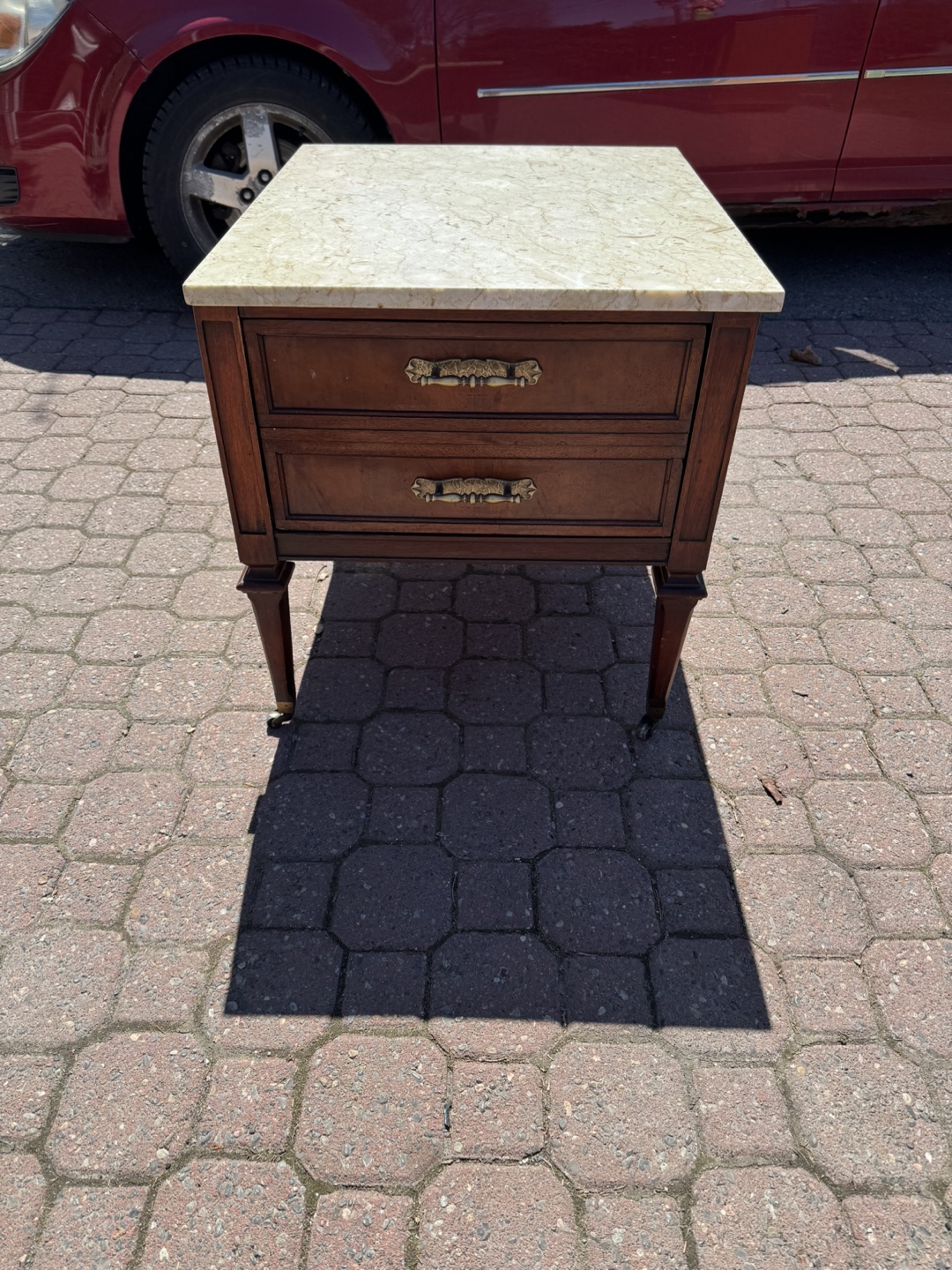 Marble Top Nightstand/End Table