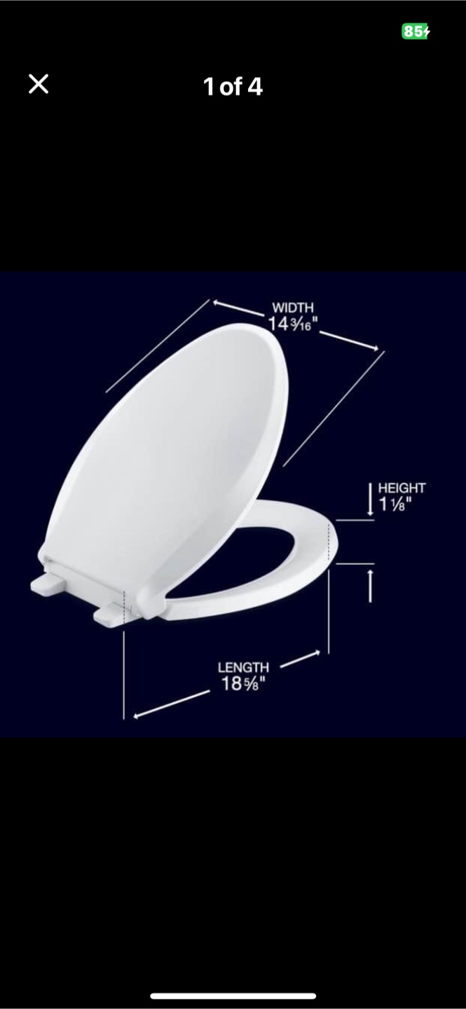 New - White elongated toilet seat, slow close.  Paid 80