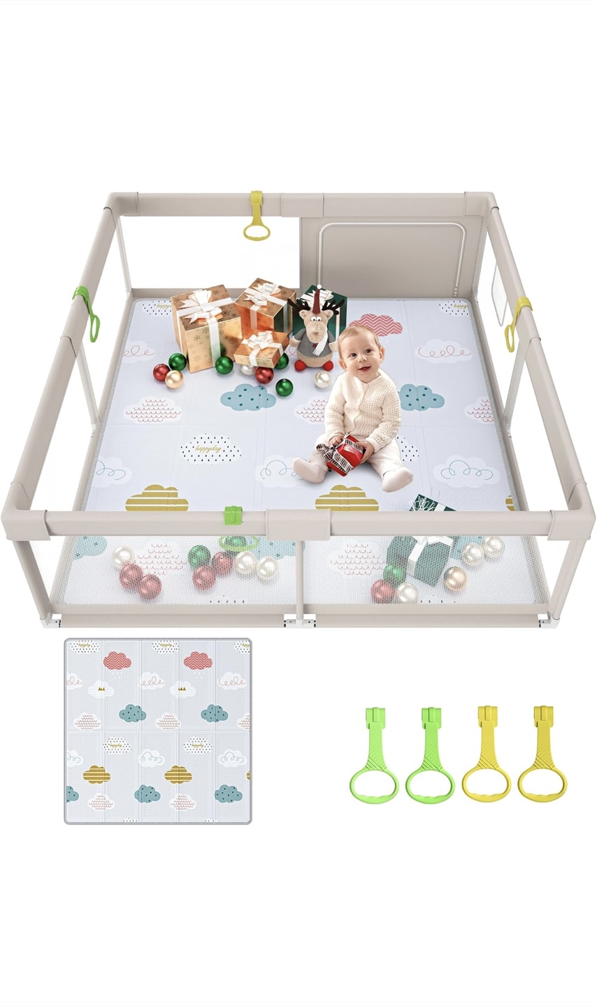 Baby Playpen with Ball Pit and Play Mat