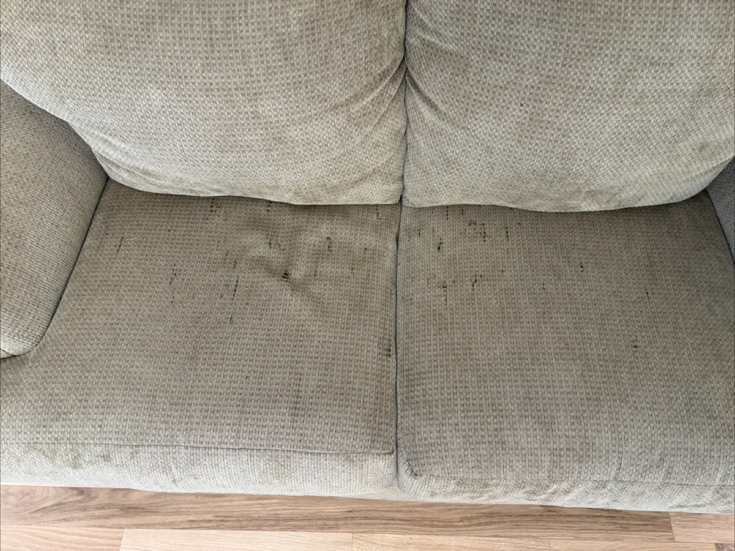 Used Loveseat - Olive Green Fabric - photo 3