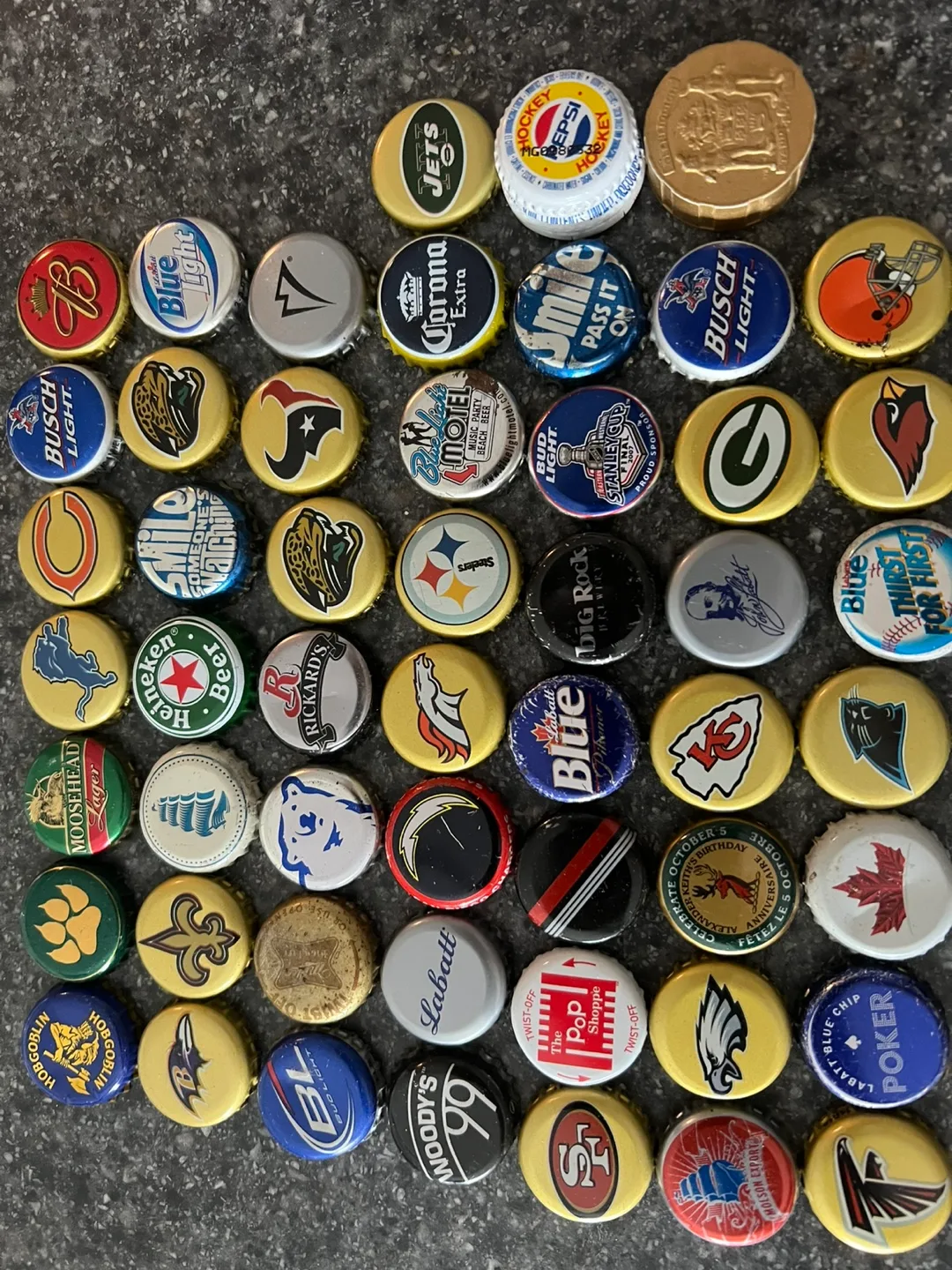 Collection of 36 Unique Beer Bottle Caps thumbnail