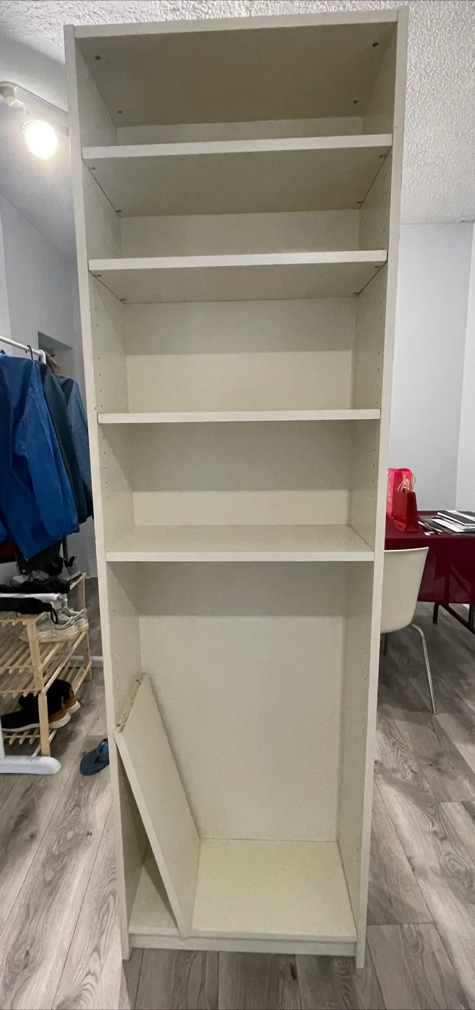 Tall White Bookcase with Shelves thumbnail