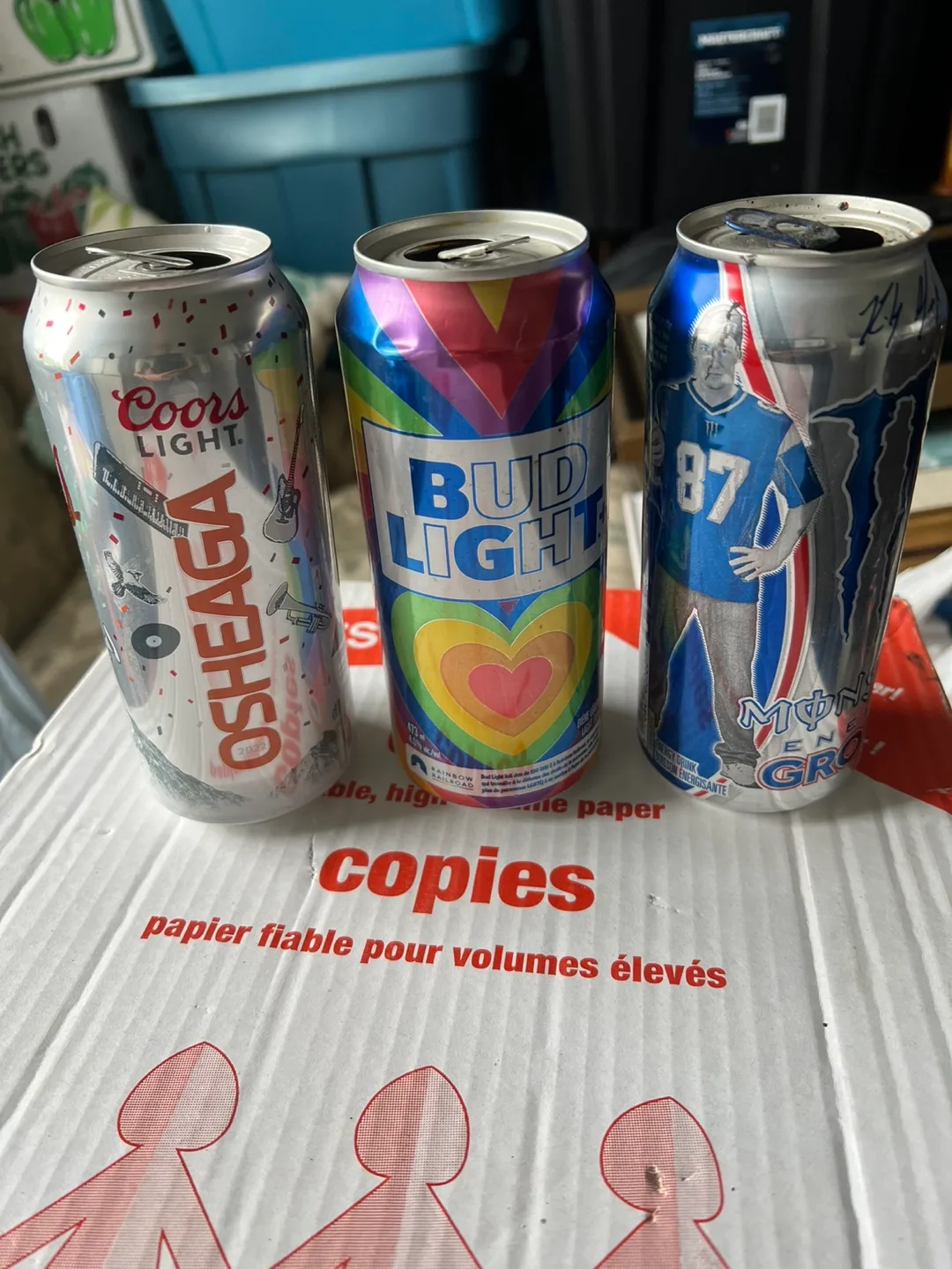 Three Unique Empty Beer Cans thumbnail