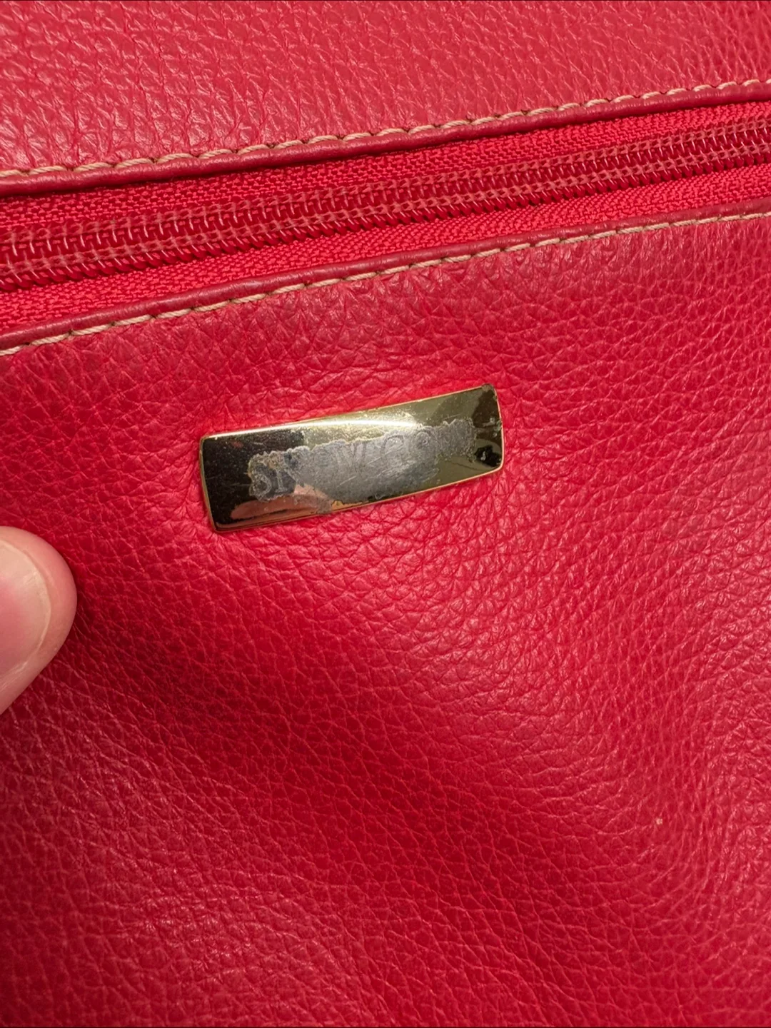 Red genuine Leather Crossbody Bag image indicator(3)