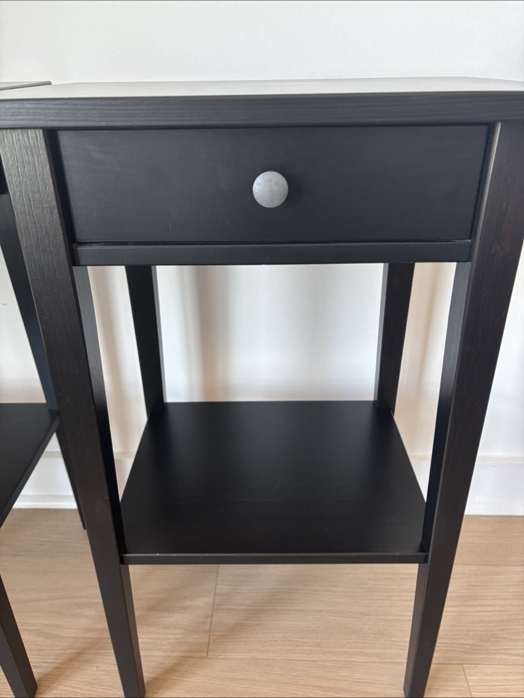 Pair of Black IKEA Hemnes Nightstands - photo 2